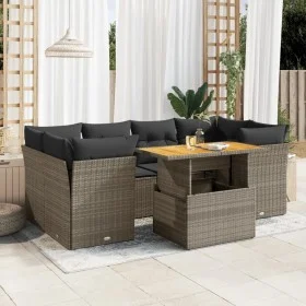 7-piece garden sofa set with gray synthetic rattan cushions by , Garden sets - Ref: Foro24-3326895, Price: 473,94 €, Discount: %