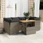 7-piece garden sofa set with gray synthetic rattan cushions by , Garden sets - Ref: Foro24-3326895, Price: 473,94 €, Discount: %