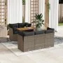 6-piece garden furniture set with gray synthetic rattan cushions by , Garden sets - Ref: Foro24-3326888, Price: 423,88 €, Dis...