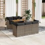 Gartenmöbel-Set 6-teilig mit grauen Polstern aus synthetischem Rattan von , Gartensets - Ref: Foro24-3326888, Preis: 423,11 €...