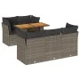 6-piece garden furniture set with gray synthetic rattan cushions by , Garden sets - Ref: Foro24-3326888, Price: 423,88 €, Dis...