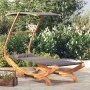 Lounger with anthracite gray curved wood canopy 100x190x134 cm by vidaXL, Outdoor beds - Ref: Foro24-313944, Price: 243,80 €,...
