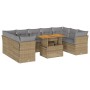 Garden sofa set with beige cushions, 10 pieces, made of synthetic rattan. by , Garden sets - Ref: Foro24-3326971, Price: 673,...