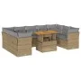 Juego de sofás jardín con cojines beige 10 pzas ratán sintético de , Conjuntos de jardín - Ref: Foro24-3326971, Precio: 651,2...
