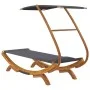 Lounger with anthracite gray curved wood canopy 100x190x134 cm by vidaXL, Outdoor beds - Ref: Foro24-313944, Price: 243,80 €,...