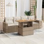 Garden sofa set with 5-piece synthetic rattan beige cushions by , Garden sets - Ref: Foro24-3326984, Price: 416,51 €, Discoun...