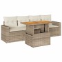 Gartensofa-Set mit 5-teiligen Kissen aus synthetischem Rattan in Beige. von , Gartensets - Ref: Foro24-3326984, Preis: 416,51...