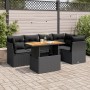 6-teiliges Gartensofa-Set und Kissen aus schwarzem Kunststoff-Rattan. von , Gartensets - Ref: Foro24-3326925, Preis: 452,85 €...