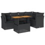 6-teiliges Gartensofa-Set und Kissen aus schwarzem Kunststoff-Rattan. von , Gartensets - Ref: Foro24-3326925, Preis: 452,85 €...