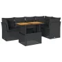 6-teiliges Gartensofa-Set und Kissen aus schwarzem Kunststoff-Rattan. von , Gartensets - Ref: Foro24-3326925, Preis: 452,66 €...