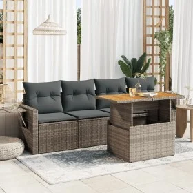 Garden sofa set with 5-piece synthetic rattan gray cushions by , Garden sets - Ref: Foro24-3327098, Price: 356,37 €, Discount: %