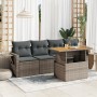 Gartensofagarnitur mit 5-teiligen Kissen aus grauem Kunststoff-Rattan. von , Gartensets - Ref: Foro24-3327098, Preis: 362,25 ...
