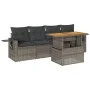 Garden sofa set with 5-piece synthetic rattan gray cushions by , Garden sets - Ref: Foro24-3327098, Price: 356,37 €, Discount: %