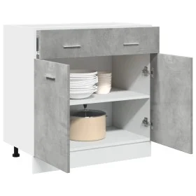Lower cabinet with gray concrete plywood drawer 80x46x81.5cm by , Kitchen cabinets - Ref: Foro24-856091, Price: 84,39 €, Disc...