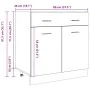Unterschrank mit Schublade aus grauem Beton-Sperrholz 80x46x81,5cm von , Küchenschränke - Ref: Foro24-856091, Preis: 84,39 €,...