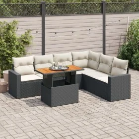 7-piece garden sofa set with black synthetic rattan cushions by , Garden sets - Ref: Foro24-3327045, Price: 460,47 €, Discoun...