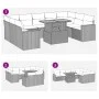 Garden sofa set with 10 pieces of black synthetic rattan and cushions. by , Garden sets - Ref: Foro24-3327079, Price: 688,18 ...