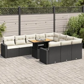 Garden sofa set 11 pieces and black synthetic rattan cushions by , Garden sets - Ref: Foro24-3327087, Price: 734,07 €, Discou...