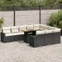 Set de sofás de jardín 11 pzas y cojines ratán sintético negro de , Conjuntos de jardín - Ref: Foro24-3327087, Precio: 745,37...