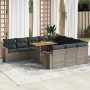 Garden sofa set 11 pieces and gray synthetic rattan cushions by , Garden sets - Ref: Foro24-3327091, Price: 765,60 €, Discoun...