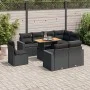 Set de sofás de jardín con cojines 9 pzas ratán sintético negro de , Conjuntos de jardín - Ref: Foro24-3327051, Precio: 679,6...