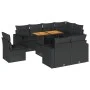 Garden sofa set with 9-piece black synthetic rattan cushions by , Garden sets - Ref: Foro24-3327051, Price: 679,03 €, Discoun...