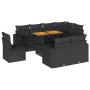 Gartensofagarnitur mit 9-teiligen Kissen aus schwarzem Kunststoffrattan von , Gartensets - Ref: Foro24-3327051, Preis: 689,51...