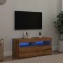 Mueble de TV luces LED madera roble artisan 90x35x40 cm de , Muebles TV - Ref: Foro24-856308, Precio: 71,69 €, Descuento: %