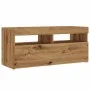 Mueble de TV luces LED madera roble artisan 90x35x40 cm de , Muebles TV - Ref: Foro24-856308, Precio: 71,69 €, Descuento: %