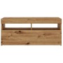 Mueble de TV luces LED madera roble artisan 90x35x40 cm de , Muebles TV - Ref: Foro24-856308, Precio: 75,93 €, Descuento: %