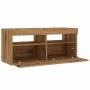 Mueble de TV luces LED madera roble artisan 90x35x40 cm de , Muebles TV - Ref: Foro24-856308, Precio: 71,69 €, Descuento: %