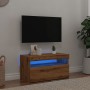 TV-Möbel mit LED-Lichtern aus Eichenholz, handgefertigt, 75x35x40 cm. von , TV-Möbel - Ref: Foro24-856317, Preis: 53,08 €, Ra...