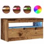 TV-Möbel mit LED-Lichtern, gealtertes Ingenieurholz, 75x35x40 cm. von , TV-Möbel - Ref: Foro24-856315, Preis: 52,67 €, Rabatt: %