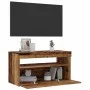 TV stand with LED lights, aged engineered wood, 75x35x40 cm by , TV Furniture - Ref: Foro24-856315, Price: 51,92 €, Discount: %