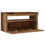 TV stand with LED lights, aged engineered wood, 75x35x40 cm by , TV Furniture - Ref: Foro24-856315, Price: 51,92 €, Discount: %