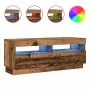 TV stand with LED lights, aged engineered wood, 100x35x40 cm by , TV Furniture - Ref: Foro24-856355, Price: 94,07 €, Discount: %