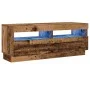 TV stand with LED lights, aged engineered wood, 100x35x40 cm by , TV Furniture - Ref: Foro24-856355, Price: 94,07 €, Discount: %