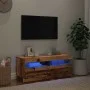 TV stand with LED lights, aged engineered wood, 100x35x40 cm by , TV Furniture - Ref: Foro24-856355, Price: 94,07 €, Discount: %