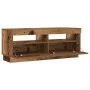 TV stand with LED lights, aged engineered wood, 100x35x40 cm by , TV Furniture - Ref: Foro24-856355, Price: 94,07 €, Discount: %