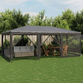 Party tent with 10 walls made of anthracite grey HDPE mesh, 6x4m. by , tents - Ref: Foro24-4010069, Price: 180,41 €, Discount: %