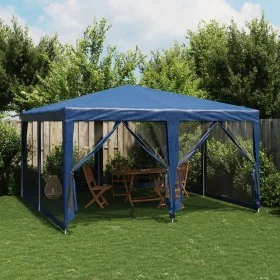 Party tent with 8 blue HDPE mesh walls 4x4 m by , tents - Ref: Foro24-4010062, Price: 127,82 €, Discount: %
