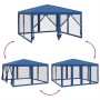 Carpa para fiestas con 8 paredes de malla HDPE azul 4x4 m de , Tiendas de campaña - Ref: Foro24-4010062, Precio: 129,89 €
