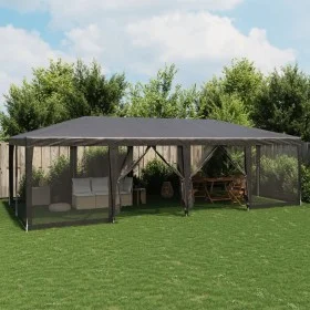Party tent with 12 walls made of anthracite gray HDPE mesh, 8x4m. by , tents - Ref: Foro24-4010074, Price: 213,31 €, Discount: %