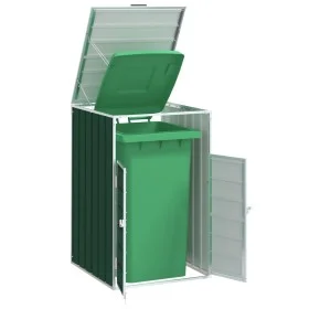 Green steel garbage container shed 72x81x115 cm by , Waste container supports - Ref: Foro24-4006171, Price: 119,44 €, Discoun...