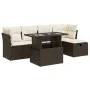 Set of 6 garden sofas and brown synthetic rattan cushions by , Garden sets - Ref: Foro24-3326144, Price: 416,31 €, Discount: %