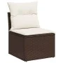 Set of 6 garden sofas and brown synthetic rattan cushions by , Garden sets - Ref: Foro24-3326144, Price: 416,31 €, Discount: %