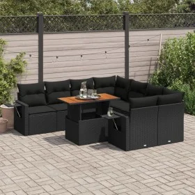 Garden sofa set with 9-piece black synthetic rattan cushions by , Garden sets - Ref: Foro24-3327128, Price: 652,23 €, Discoun...