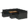 Garden sofa set with 9-piece black synthetic rattan cushions by , Garden sets - Ref: Foro24-3327128, Price: 653,97 €, Discoun...