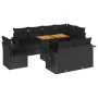 Gartensofagarnitur mit 9-teiligen Kissen aus schwarzem Kunststoffrattan von , Gartensets - Ref: Foro24-3327163, Preis: 699,22...
