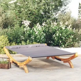 Lounger with anthracite gray curved wood canopy 165x188.5x46 cm by vidaXL, Outdoor beds - Ref: Foro24-313950, Price: 241,18 €...